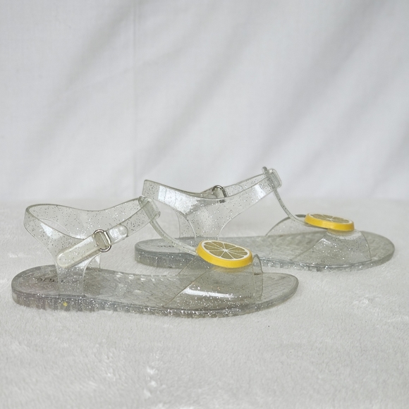 OLD NAVY | Toddler Girl's Clear & Yellow Lemon 🍋 Print Jelly Sandals - Picture 6 of 11